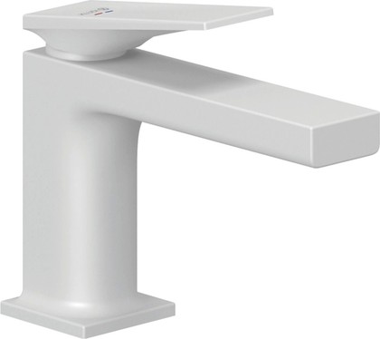 Смеситель на умывальник Kludi Decus 85, Push-Open, EcoPlus, белый матовый 542675375