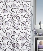 Штора для ванны 180x200см текстильная темно-серо-коричневая Spirella CHIC 1014535