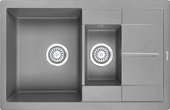 Кухонная мойка Granula 7802, 780x500, накладная, двойная, кварц, Алюминиум 7802, АЛЮМИНИУМ