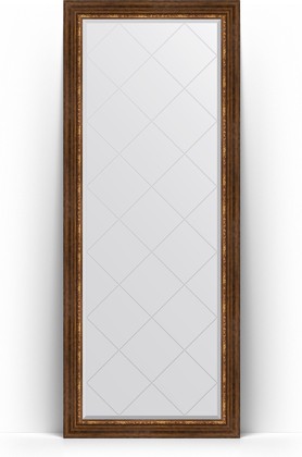 Зеркало Evoform Exclusive-G Floor 810x2010 пристенное напольное, с гравировкой, в багетной раме 88мм, римская бронза BY 6319