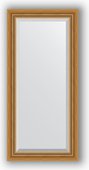 Зеркало Evoform Exclusive 530x1130 с фацетом, в багетной раме 70мм, состаренное золото с плетением BY 3483