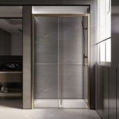 Душевая дверь Veconi Premium Trento PTD-30G, 1300x2000, стекло прозрачное, брашированное золото PTD30-G-130-01-C4