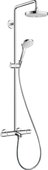 Душевая стойка Hansgrohe Croma Select S Showerpipe 180 2jet, термостат для ванны, белый-хром 27351400