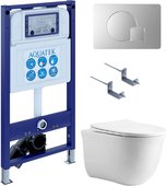 Унитаз с инсталляцией Aquatek Классик cm-068 4в1 (кнопка KDI-0000068 +унитаз AQ1112-00 +сиденье soft close) SET AQUATEK КЛАССИК cm-068 4в1