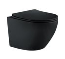 Крышка-сиденье для унитаза Aquatek Европа/ Вега, микролифт, быстросъёмное, матовый чёрный AQ0105-MB