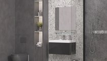 Тумба с раковиной Velvex Edge 700-0-1 (9696) навесная, графит tp.EDG.9696.70.1Y графит + 9696-70