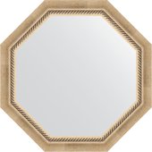 Зеркало Evoform Octagon 680x680 в багетной раме 70мм, состаренное серебро с плетением BY 7315