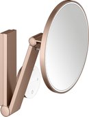 Косметическое зеркало Keuco iLook_move, с подсветкой, круглое, с сенсорной панелью, увеличение х5, красное золото шлифованное 17612 299002