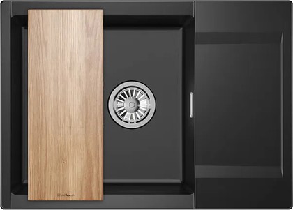Кухонная мойка Granula Estetica ES-7003, 700x500, с крылом, кварц, Турмалин 7003, ТУРМАЛИН