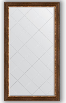 Зеркало Evoform Exclusive-G 960x1710 с гравировкой, в багетной раме 88мм, римская бронза BY 4406