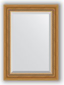 Зеркало Evoform Exclusive 530x730 с фацетом, в багетной раме 70мм, состаренное золото с плетением BY 3379