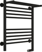 Полотенцесушитель электрический Сунержа Богема 2.0, с полкой, 600x500, МЭМ справа, чёрный матовый 31-5207-6050