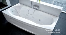 Ванна акриловая Aquatek Пандора, 160x75, левая, фронтальный экран, вклеенный каркас PAN160-0000065
