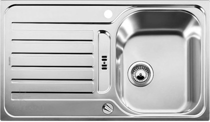 Кухонная мойка оборачиваемая с крылом, с клапаном-автоматом, нержавеющая сталь полированная Blanco Lantos 45S-IF 517280
