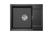Кухонная мойка Granula Estetica ES-6202, 620x500, с крылом, кварц, Шварц (чёрный металлик) 6202, ШВАРЦ
