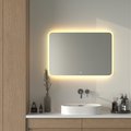 Зеркало с матированием и LED-подсветкой Defesto, 32W, 100x70см, сенсорный выключатель, тёплый белый свет DF 3819SH