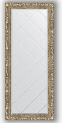 Зеркало Evoform Exclusive-G 650x1550 с гравировкой, в багетной раме 85мм, виньетка античное серебро BY 4143