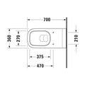Унитаз подвесной Duravit D-Code, для инвалидов, 700x360, без крышки-сидения 22280900002