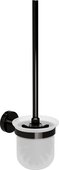 Ёршик для унитаза Bemeta Hematit, стекло, щётка чёрная, глянцевый антрацит 159113017