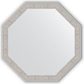Зеркало Evoform Octagon 582x582 в багетной раме 46мм, волна алюминий BY 3683