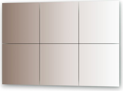 Зеркальная плитка Evoform Refractive с фацетом 15мм, комплект 6шт, квадрат 30x30см, бронза BY 1555