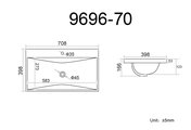 Раковина накладная Velvex 9696, 700x390, керамика 9696-70