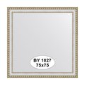 Зеркало Evoform Definite 750x750 в багетной раме 60мм, золотые бусы на серебре BY 1027