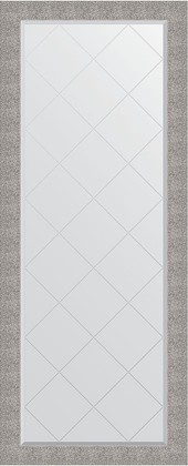 Зеркало Evoform Exclusive-G Floor 820x2010 пристенное напольное с фацетом и гравировкой в багетной раме 90мм, чеканка серебряная BY 6383