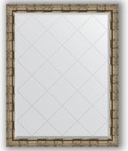 Зеркало Evoform Exclusive-G 930x1180 с гравировкой, в багетной раме 73мм, серебряный бамбук BY 4351