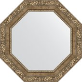 Зеркало Evoform Octagon 600x600 в багетной раме 85 мм, виньетка античная латунь BY 7338