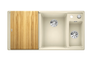 Кухонная мойка Blanco Axia III 6S, клапан-автомат, разделочный столик из ясеня, чаша справа, жасмин 523467