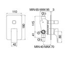 Смеситель для душа Nobili Seven, 2 потребителя, матовый чёрный SE124100BM