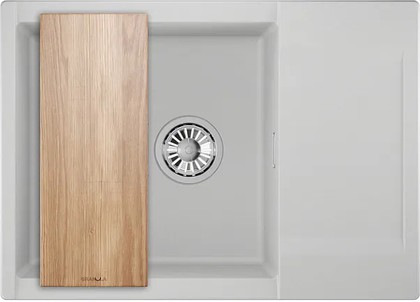 Кухонная мойка Granula Estetica ES-7003, 700x500, с крылом, кварц, Арктик 7003, АРКТИК