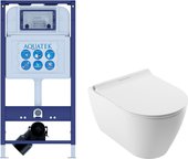 Инсталляция для унитаза Aquatek с унитазом Serel Sapphir, сиденье soft close, без клавиши и крепежа Set Serel Sapphir SP26SL INS25