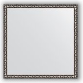 Зеркало Evoform Definite 700x700 в багетной раме 38мм, чёрненое серебро BY 1018