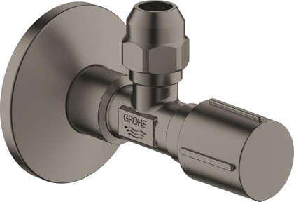 Угловой вентиль Grohe, 1/2x3/8" универсальный, для подключения смесителей, резьба с насечками, Антрацит - Satin Graphite 22037MG0