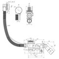 Сифон для ванны Aquatek 520, автомат, накладка и пробка металл, хром EM321AQ
