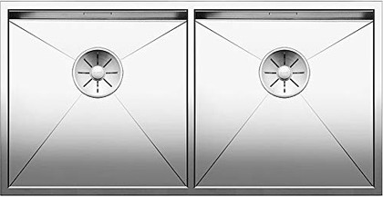 Кухонная мойка Blanco Zerox 400/400-IF, отводная арматура, полированная сталь 521619