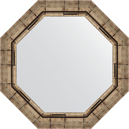 Зеркало Evoform Octagon 580x580 в багетной раме 73мм, серебряный бамбук BY 7322