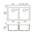 Кухонная мойка Omoikiri Bosen 80-2 DC, две чаши, тёмный шоколад 4993840