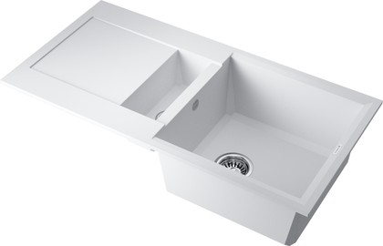 Кухонная мойка Omoikiri Sakaime 86-2-WH с крылом, Tetogranit, белый 4993129