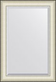 Зеркало Evoform Exclusive 64x94, с фацетом, в багетной раме, белая кожа с хромом 78мм BY 7451