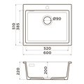 Кухонная мойка Omoikiri Omishima 60 CR Matt Natceramic, врезной монтаж, cream матовый 4997546
