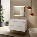 Тумба с умывальником AQUAme S3 100, подвесная, белый глянец AQM900310WH+1017001000001