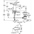 Смеситель для раковины Grohe Euroeco, размер S, рычажный донный клапан, хром 23262001
