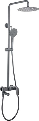 Душевая система Aquatek Вега, с изливом, 250мм, оружейная сталь AQ2040BGM