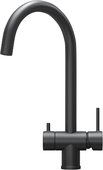Смеситель кухонный Granula Kitchen Space KS-7104, с подключением к фильтру для питьевой воды, Чёрный матовый 7104, ЧЕРНЫЙ МАТОВЫЙ