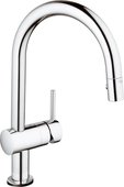 Сенсорный однорычажный кухонный смеситель с C-изливом, хром Grohe MINTA Touch 31358000