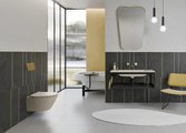 Унитаз подвесной GSI Modo+ 540x370, Swirlflush 2.0, с креплением, Creta matt бежевый матовый 8415FR208