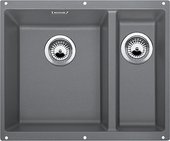 Кухонная мойка без крыла, основная чаша слева, с клапаном-автоматом, гранит, алюметаллик Blanco Subline 340/160-U 513789